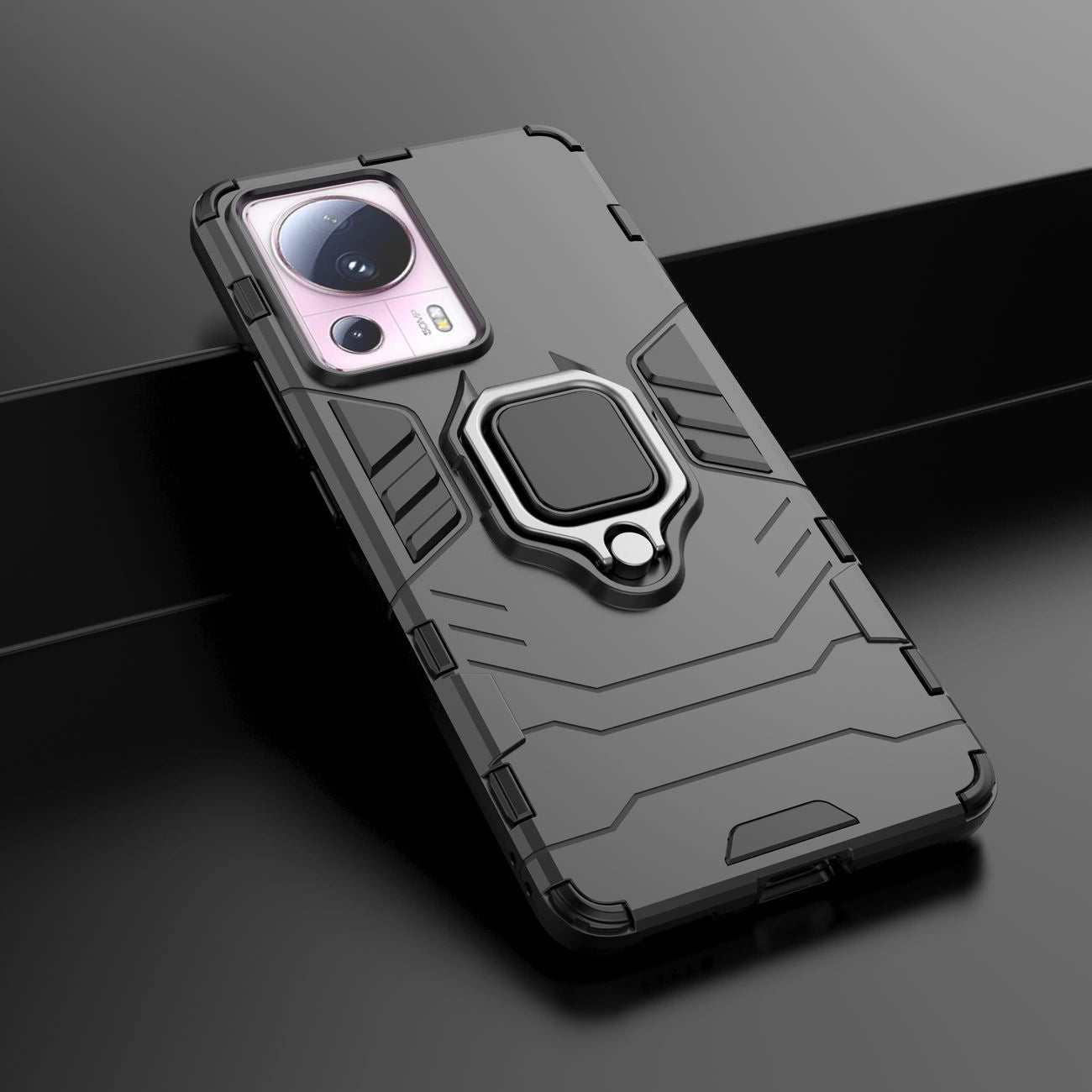 Ring Armor case for Xiaomi 13 Lite armored cover magnetic holder ring black_5