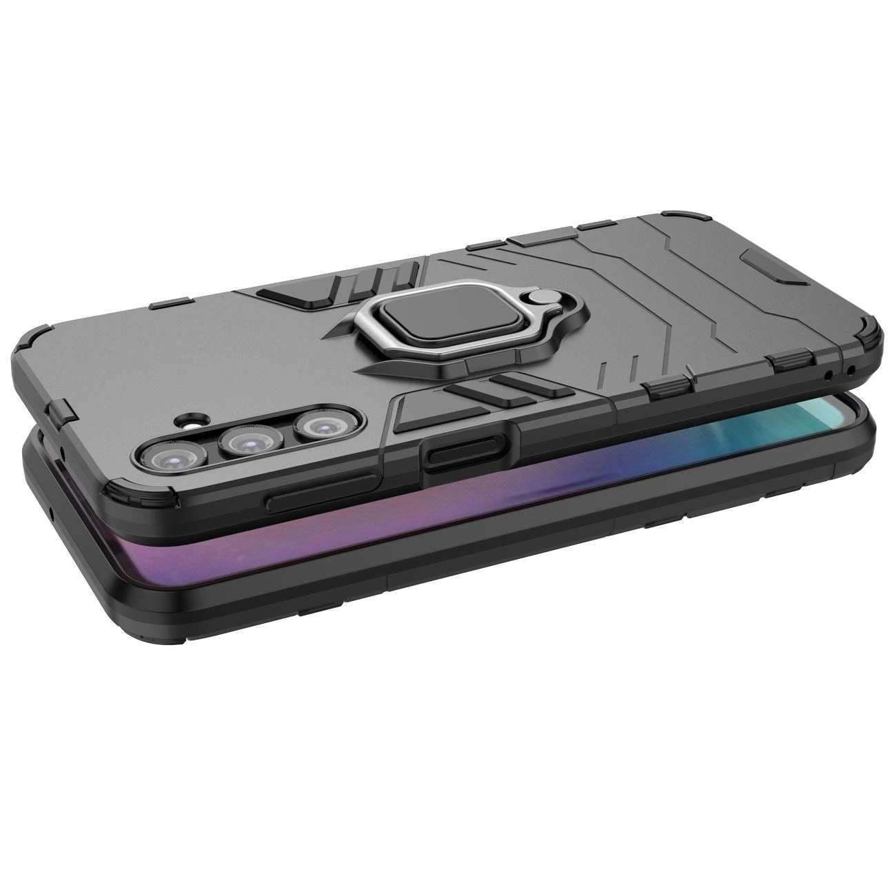 Ring Armor case for Samsung Galaxy A24 4G armored cover magnetic holder ring black_9