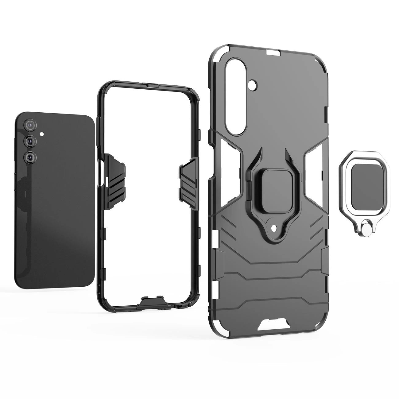 Ring Armor case for Samsung Galaxy A24 4G armored cover magnetic holder ring black_15