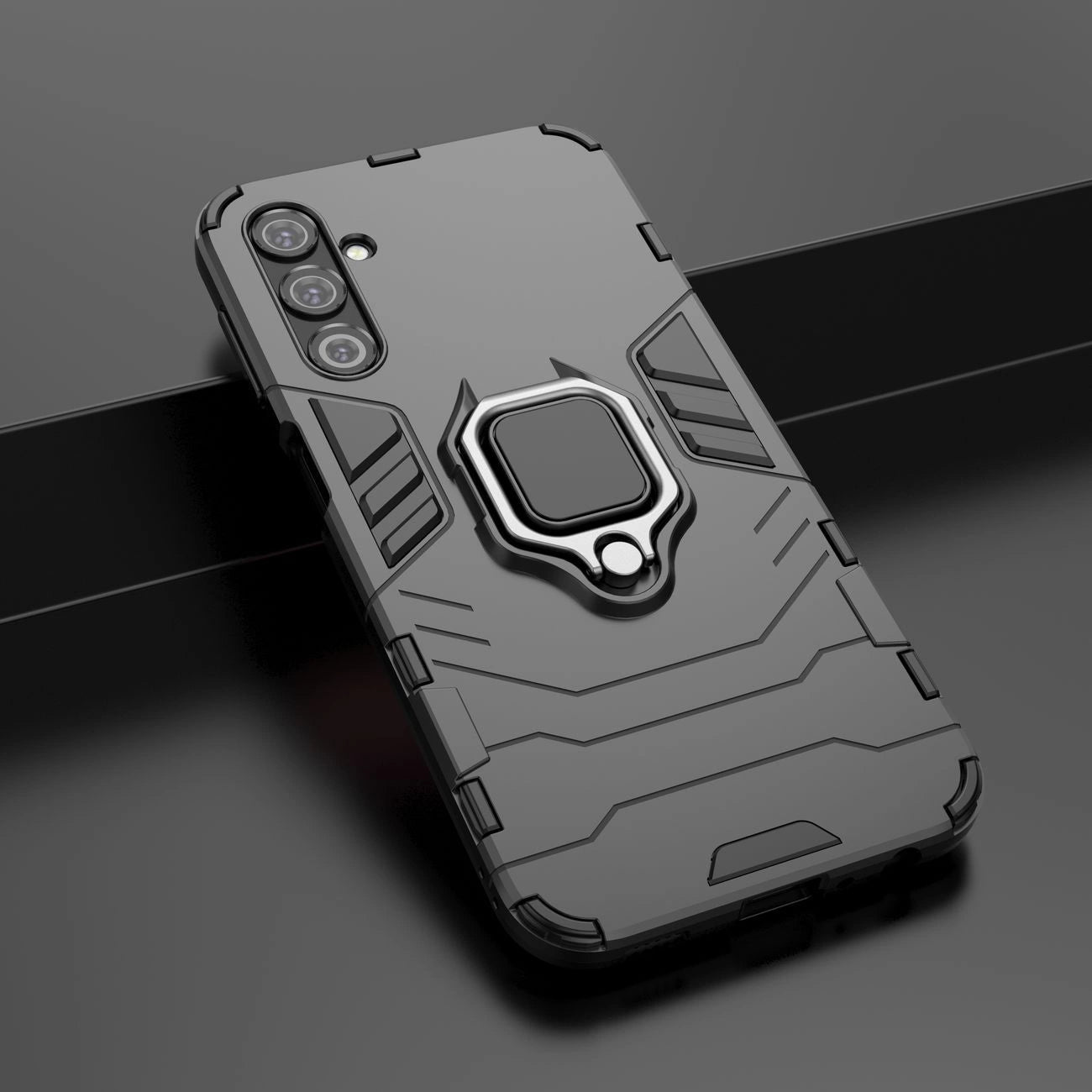 Ring Armor case for Samsung Galaxy A24 4G armored cover magnetic holder ring black_5