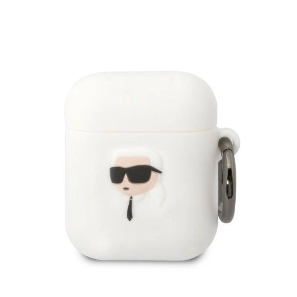 Karl Lagerfeld KLA2RUNIKH AirPods 1/2 cover white/white Silicone Karl Head 3D_0
