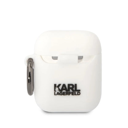 Karl Lagerfeld KLA2RUNIKH AirPods 1/2 cover white/white Silicone Karl Head 3D_1