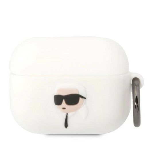 Karl Lagerfeld KLAPRUNIKH AirPods Pro cover white/white Silicone Karl Head 3D_0