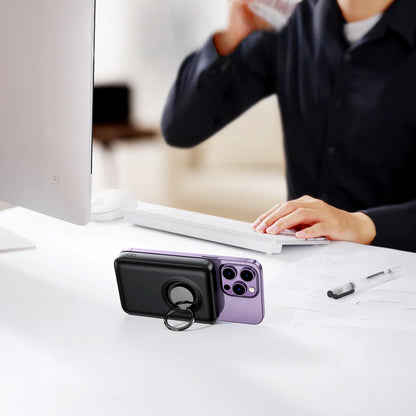 Wireless powerbank 10000mAh Joyroom JR-W050 20W MagSafe with ring and stand - black_4
