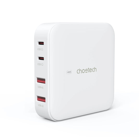 Choetech PD8008 100W GaN fast charger 2x USB-A / 2x USB-C - white_0