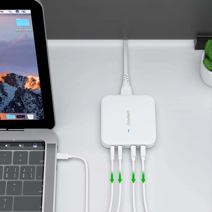Choetech PD8008 100W GaN fast charger 2x USB-A / 2x USB-C - white_4