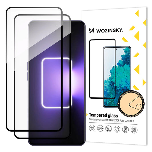Wozinsky Full Glue Tempered Glass 2x Tempered Glass for Realme GT Neo 5 / Realme GT3 9H Full Screen Black Frame Screen Protector_0