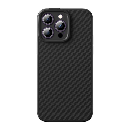 Armored case for iPhone 14 Pro Max compatible with MagSafe Baseus Synthetic Fiber tempered glass - black_0