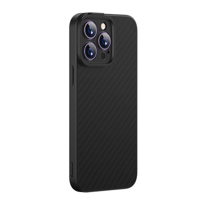 Armored case for iPhone 14 Pro compatible with MagSafe Baseus Synthetic Fiber tempered glass - black_4