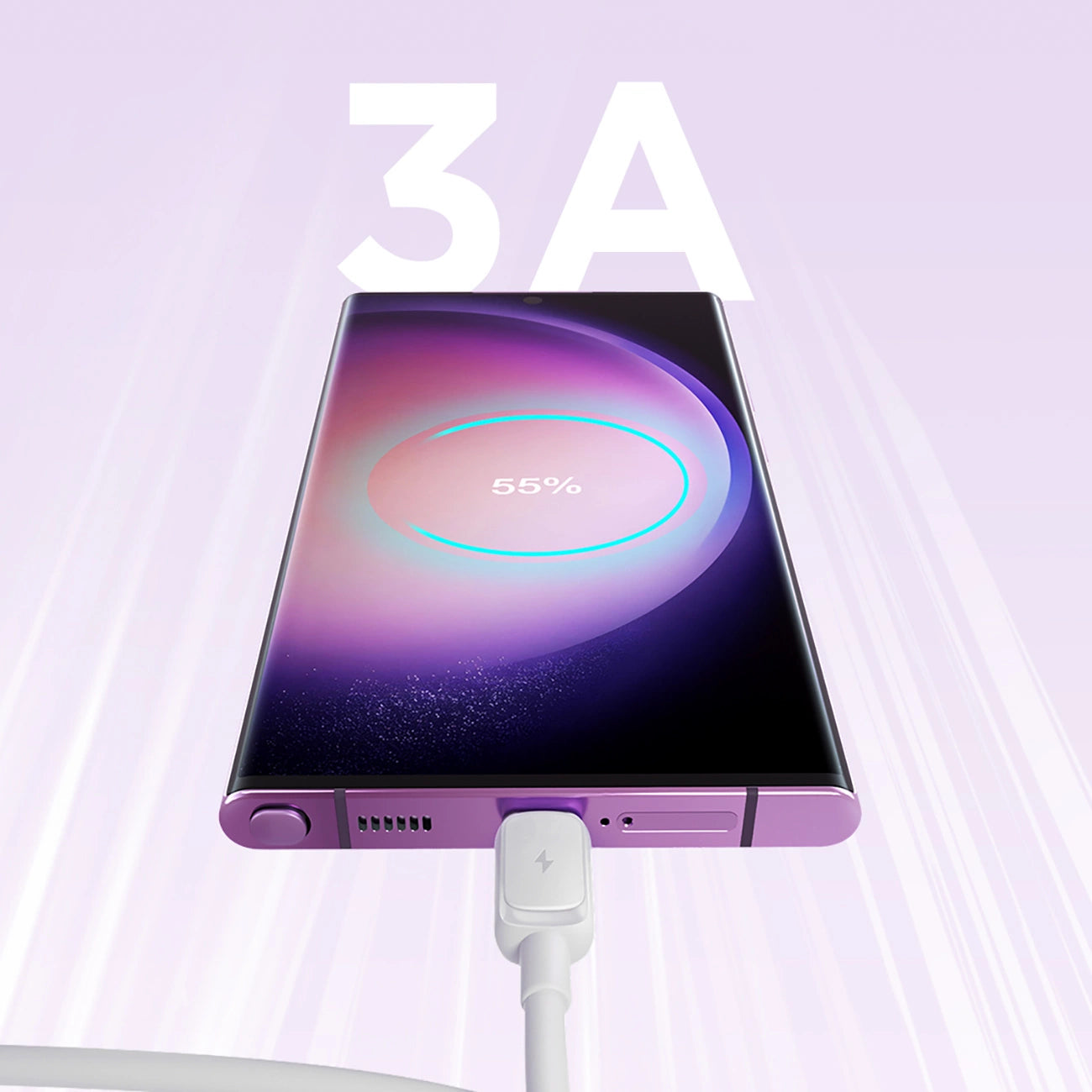 Joyroom Multi-Color Series A14 USB-A / USB-C 3A Cable 1.2m - White_4