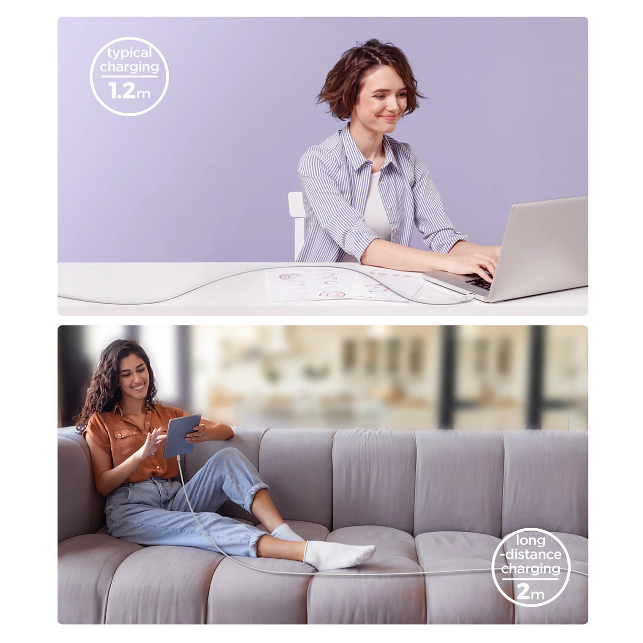 Joyroom Multi-Color Series A14 USB-A / USB-C 3A Cable 1.2m - White_8