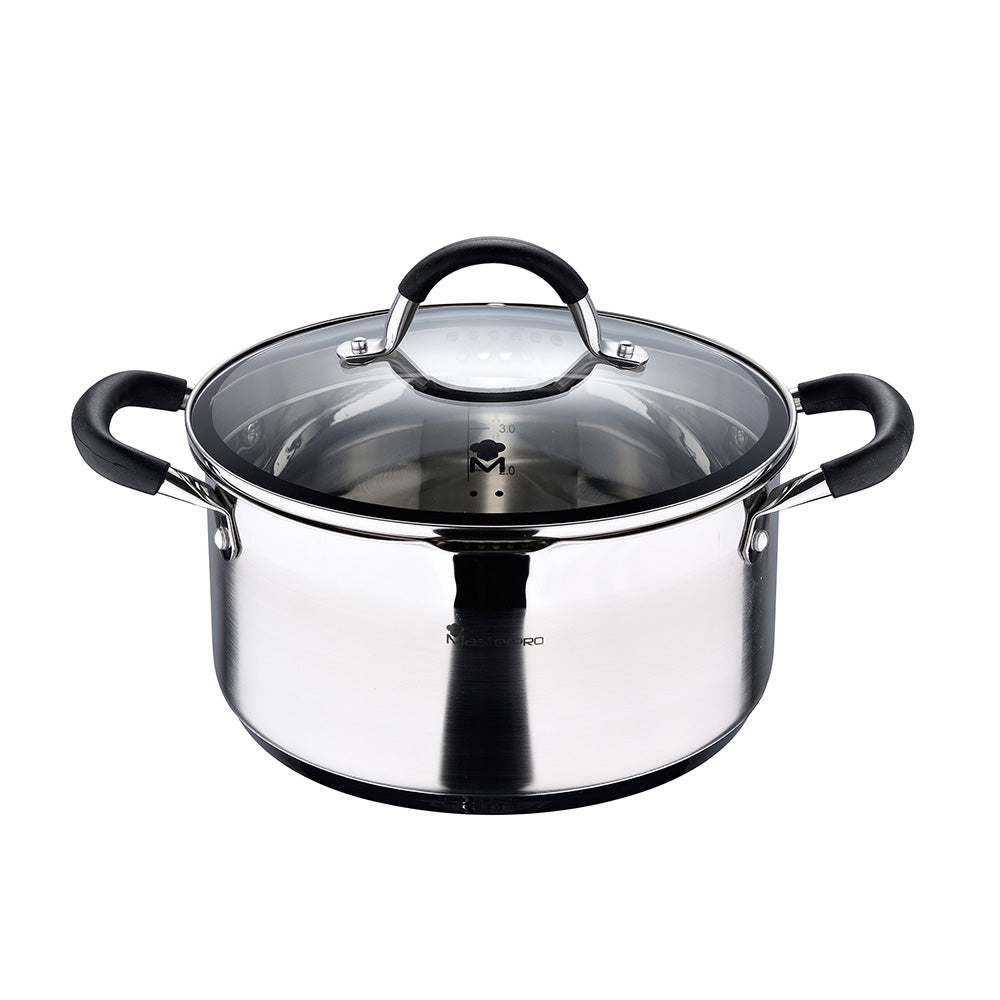 Panela Ã¸24x12cm 5l inox com tampa foodies bgmp-1502-bk masterpro_0