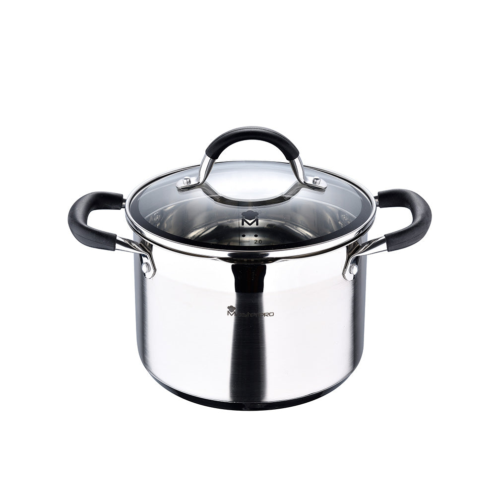 Panela Ã¸20x14cm 4l inox com tampa foodies bgmp-1505-bk masterpro_0