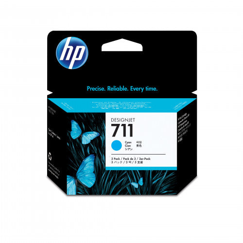 HP 711 3-pack 29-ml Cyan DesignJet Ink Cartridges cartucho de tinta 3 pieza(s) Original_0