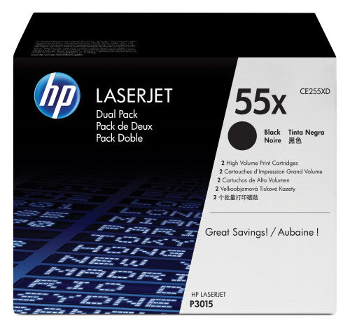 HP 55X 2-pack High Yield Black Original LaserJet Toner Cartridges cartucho de tóner 2 pieza(s)_0