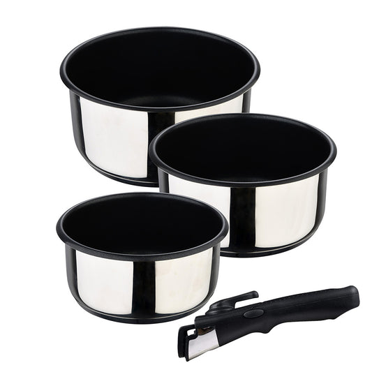 Kit 3 caÃ§arola (Ã¸16x8cm/Ã¸18x9cm/Ã¸20x10cm) em inoxidavel click & cook bergner_0