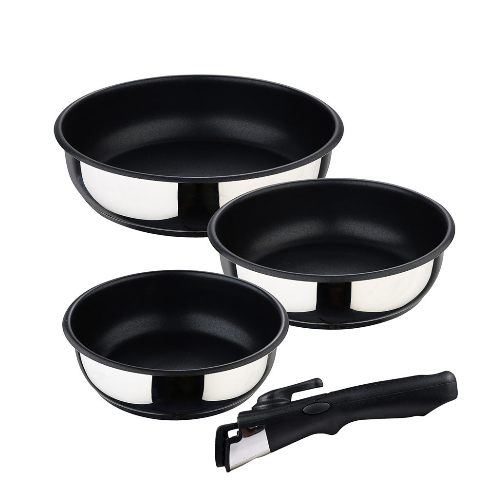 Kit 3 caÃ§arolas (Ã¸18x6cm/20x6cm/Ã¸24x6,5cm) inox click & cook bergner_0