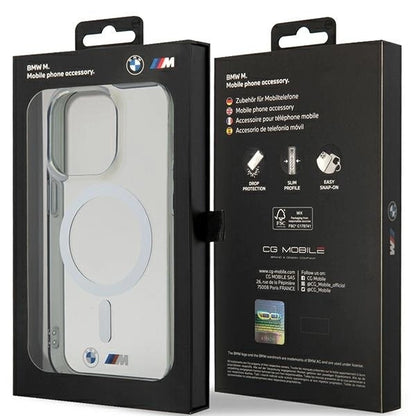 Case BMW BMHMP14LHCRS iPhone 14 Pro 6.1&quot; transparent hardcase Silver Ring MagSafe_7