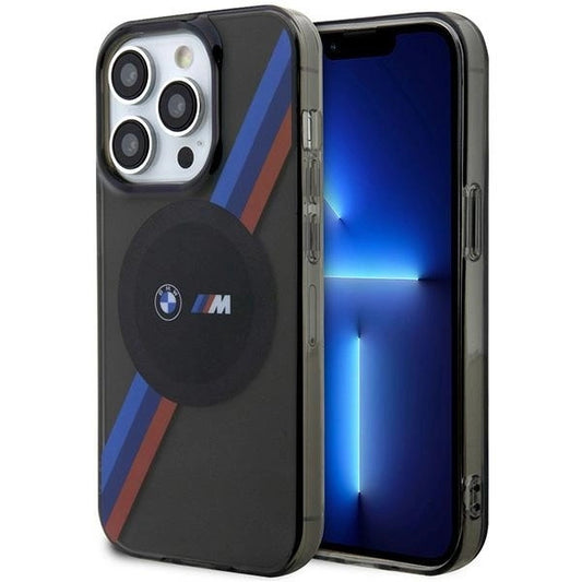 Case BMW BMHMP14XHDTK iPhone 14 Pro Max 6.7&quot; grey/grey hardcase Tricolor Stripes MagSafe_0