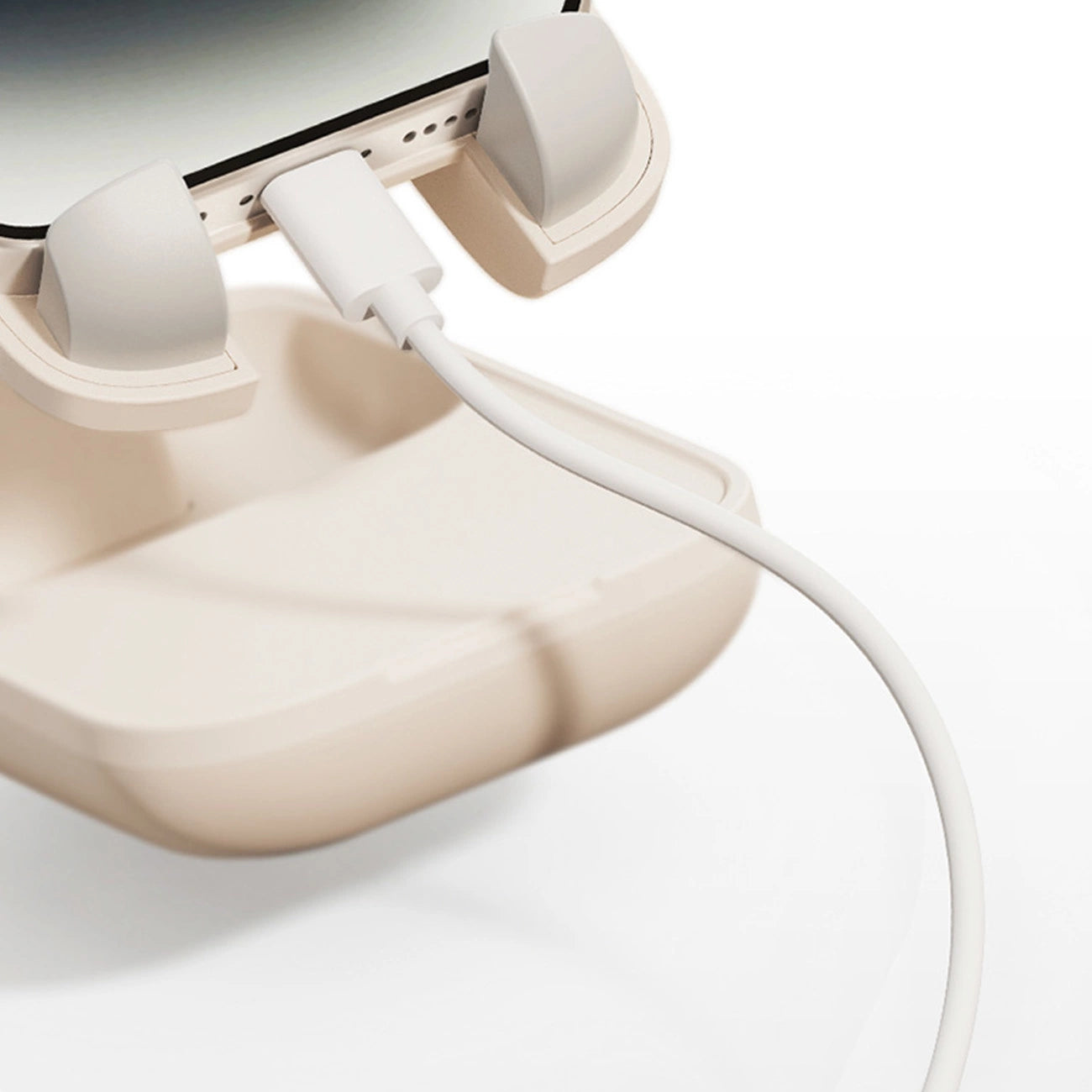 Adjustable phone stand with mirror Baseus Seashell Series - beige_29