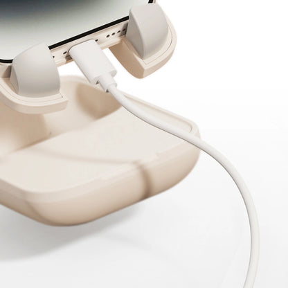 Adjustable phone stand with mirror Baseus Seashell Series - beige_29