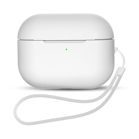Silicone Case for AirPods Pro 2 / AirPods Pro 1 + Wrist Strap Lanyard - White_0