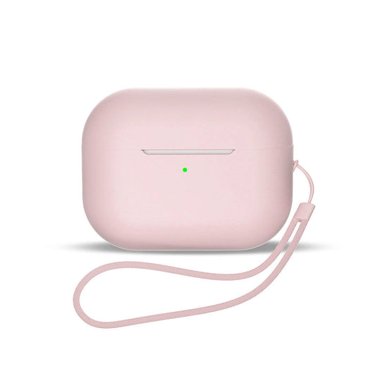 AirPods 1 / AirPods 2 Silicone Case + Lanyard Wrist Strap - Pink_0