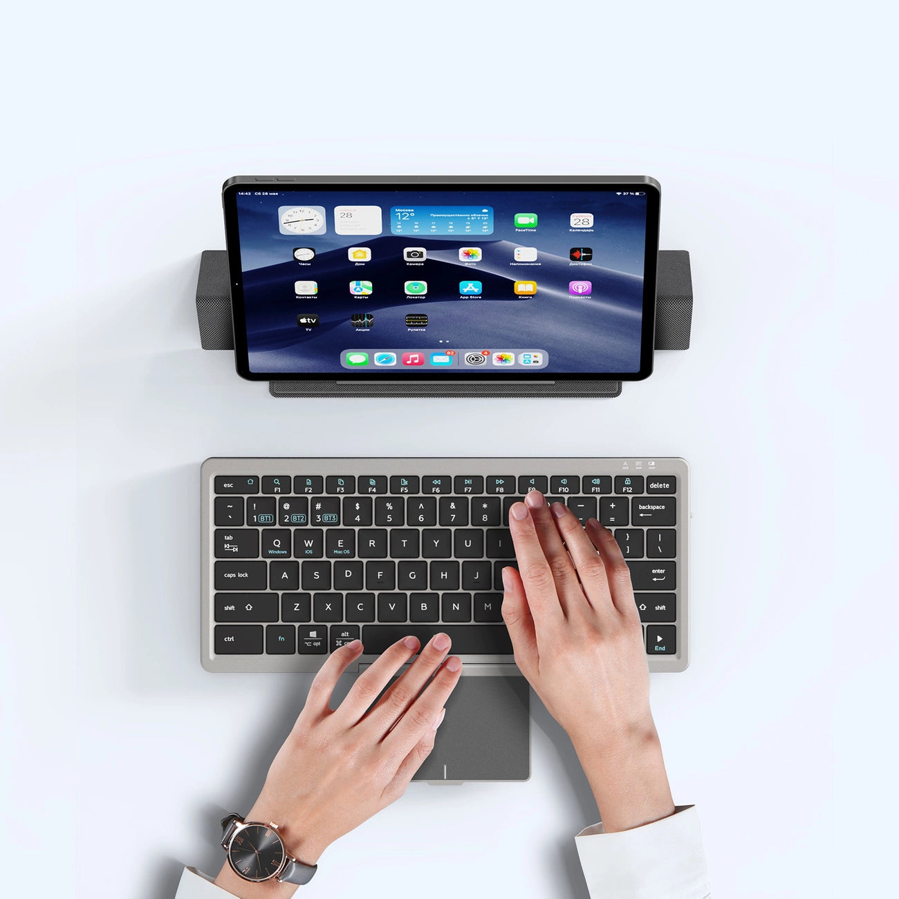 Dux Ducis OK Series wireless Bluetooth keyboard with touchpad - black_9