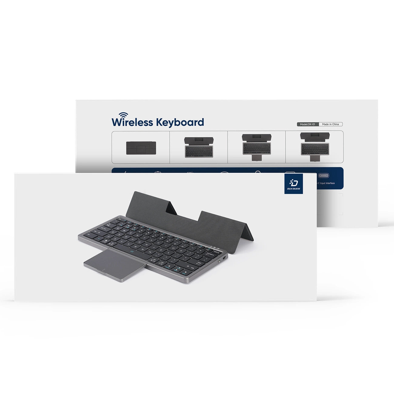 Dux Ducis OK Series wireless Bluetooth keyboard with touchpad - black_12