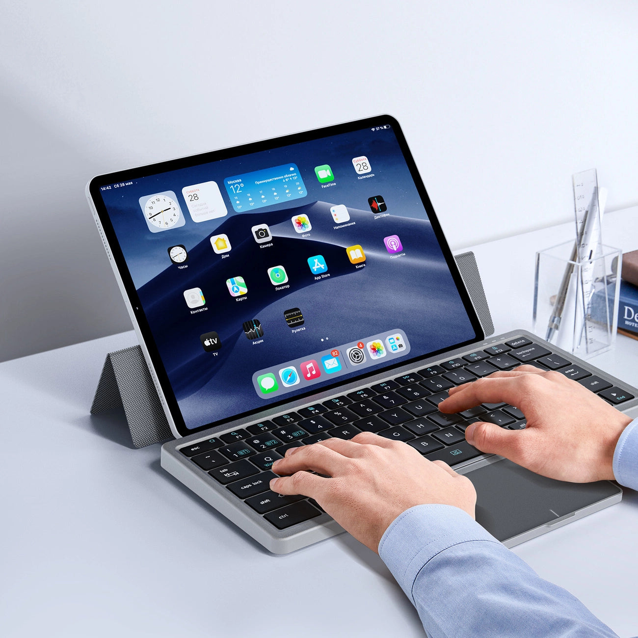 Dux Ducis OK Series wireless Bluetooth keyboard with touchpad - black_4
