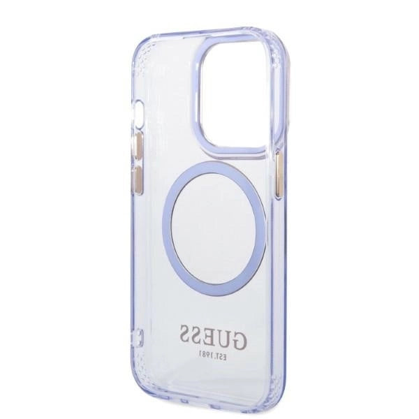 Guess GUHMP14LHTCMU iPhone 14 Pro 6.1" purple/purple hard case Gold Outline Translucent MagSafe_6