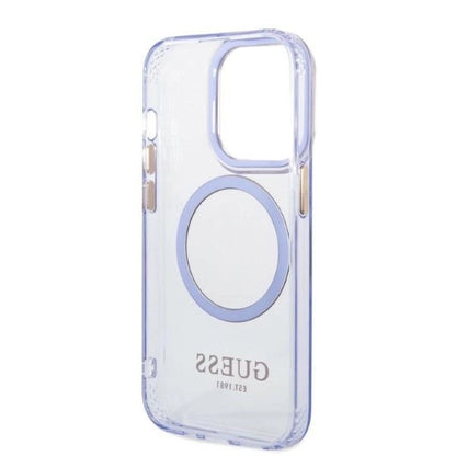 Guess GUHMP14LHTCMU iPhone 14 Pro 6.1" purple/purple hard case Gold Outline Translucent MagSafe_6