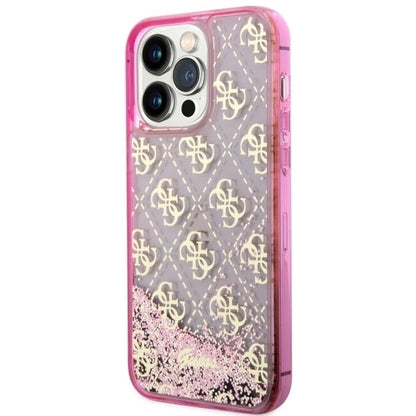 Guess GUHCP14LLC4PSGP iPhone 14 Pro 6.1" pink/pink hardcase Liquid Glitter 4G Transculent_1