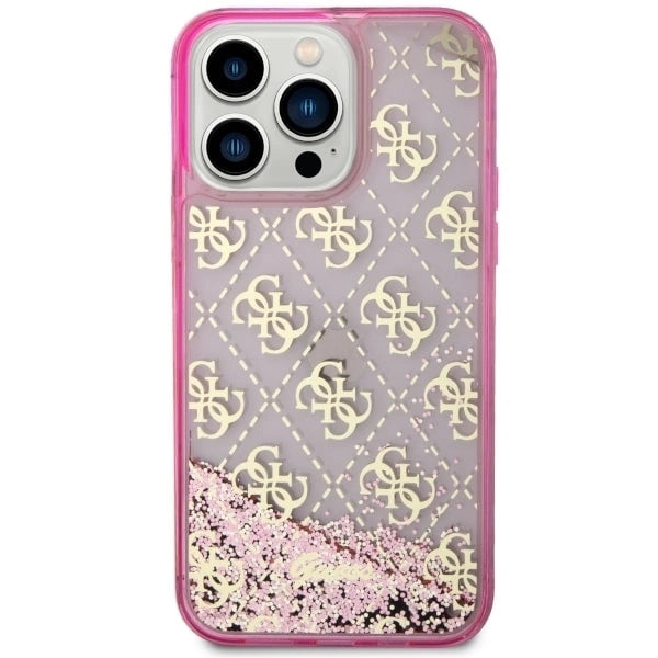 Guess GUHCP14LLC4PSGP iPhone 14 Pro 6.1" pink/pink hardcase Liquid Glitter 4G Transculent_2