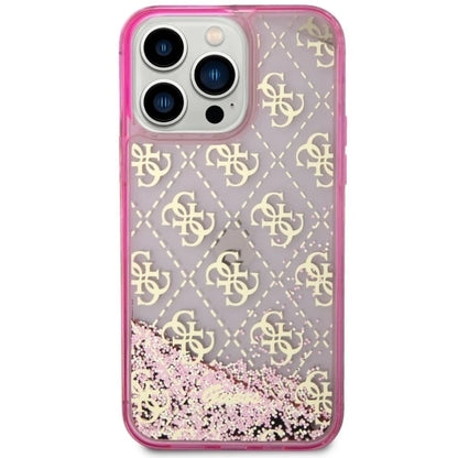 Guess GUHCP14LLC4PSGP iPhone 14 Pro 6.1" pink/pink hardcase Liquid Glitter 4G Transculent_2