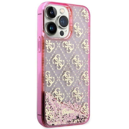 Guess GUHCP14LLC4PSGP iPhone 14 Pro 6.1" pink/pink hardcase Liquid Glitter 4G Transculent_3