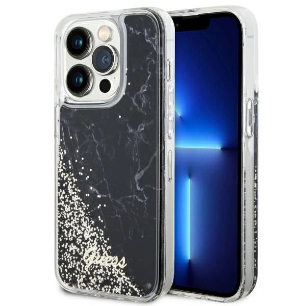 Guess GUHCP14LLCSGSGK iPhone 14 Pro 6.1" black/black hardcase Liquid Glitter Marble_0