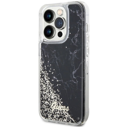 Guess GUHCP14LLCSGSGK iPhone 14 Pro 6.1" black/black hardcase Liquid Glitter Marble_1