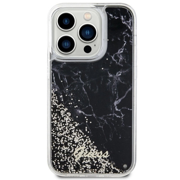 Guess GUHCP14LLCSGSGK iPhone 14 Pro 6.1" black/black hardcase Liquid Glitter Marble_2