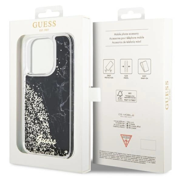 Guess GUHCP14LLCSGSGK iPhone 14 Pro 6.1" black/black hardcase Liquid Glitter Marble_7