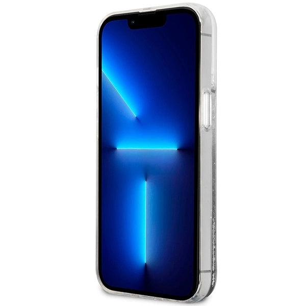 Guess Liquid Glitter Marble case for iPhone 14 - white_4