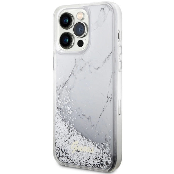 Guess GUHCP14XLCSGSGH iPhone 14 Pro Max 6.7" white/white hardcase Liquid Glitter Marble_1