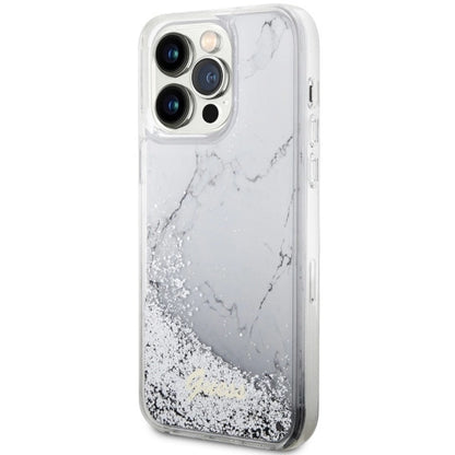 Guess GUHCP14XLCSGSGH iPhone 14 Pro Max 6.7" white/white hardcase Liquid Glitter Marble_1