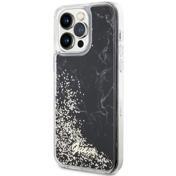 Guess GUHCP14XLCSGSGK iPhone 14 Pro Max 6.7" black/black hardcase Liquid Glitter Marble_1