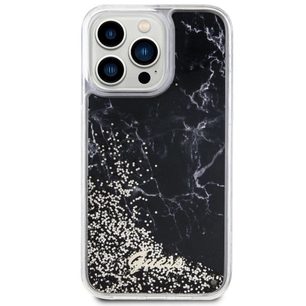 Guess GUHCP14XLCSGSGK iPhone 14 Pro Max 6.7" black/black hardcase Liquid Glitter Marble_2