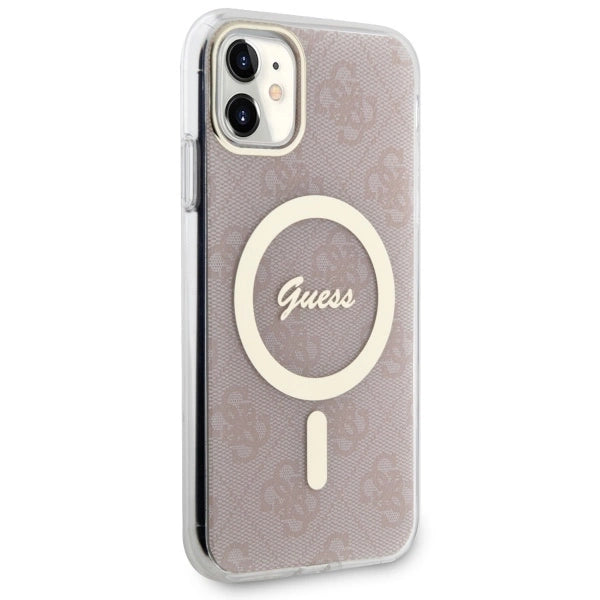 Guess GUHMN61H4STP iPhone 11 6.1" pink/pink hardcase 4G MagSafe_3