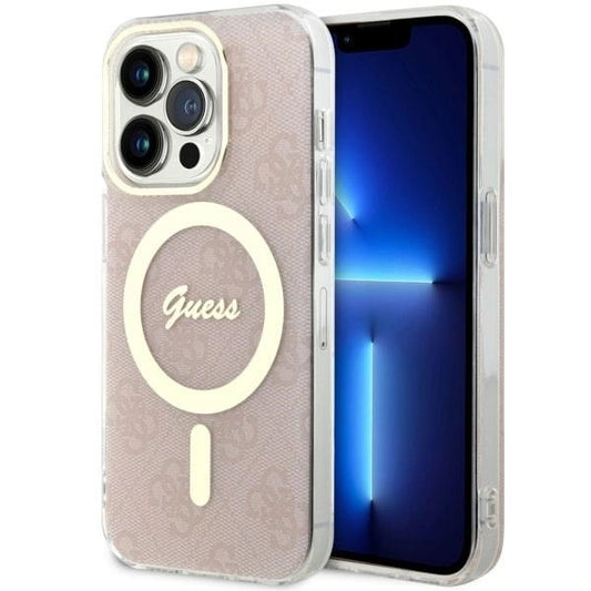 Guess GUHMP14LH4STP iPhone 14 Pro 6.1" pink/pink hardcase 4G MagSafe_0