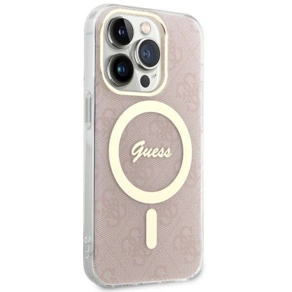 Guess GUHMP14LH4STP iPhone 14 Pro 6.1" pink/pink hardcase 4G MagSafe_3