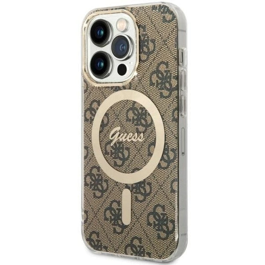 Guess GUHMP14LH4STW iPhone 14 Pro 6.1" brown/brown hardcase 4G MagSafe_0