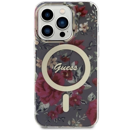 Guess GUHMP14LHCFWSA iPhone 14 Pro 6.1" green/khaki hardcase Flower MagSafe_2